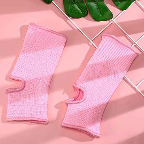 Haysandy 4 Pieces/ 2 Pair Kids Ankle Support Brace Elastic Kids Compression Socks Knitted Ankle Sleeve for Jogging Running Fitness (Pink,5-10 Years)