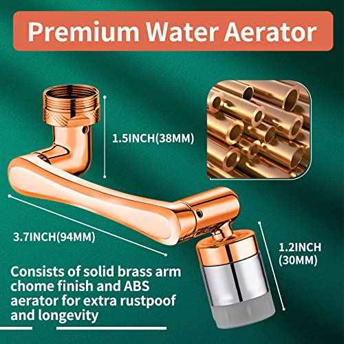 CECEFIN 1080¡Æ Swivel Faucet-Extender Sink-Aerator - 2 Mode Splash Water Filter Extension, Kitchen Bathroom 360¡Æ Rotatable Spray Attachment, Multifunctional Universal Robotic Arm -Wash Hand/Hair/Face