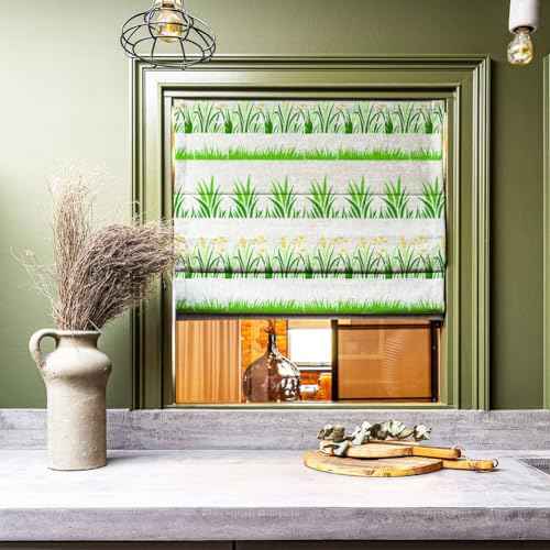 FINGERINSPIRE 4 PCS Grass Painting Stencil with 1 Pc Plastic Paint Brush Reusable 4 Styles Reusable Grass Drawing Template Plants Theme Grasses Pattern Stencil for Painting on Wall Wood Furniture
