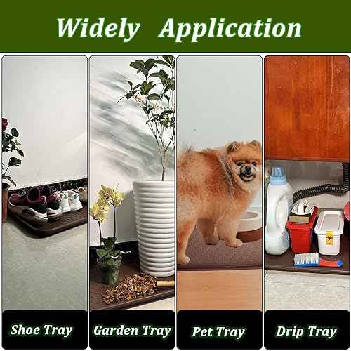Large Multifunctional Boot Tray 2 Pack Boot Mat Washable Indoor or Outdoor Tray Mat for Shoes Boots Plants Pots Paint Tins Pet Bowls Car Storage, 30 x 15 x 1.2 Inches (Brown)