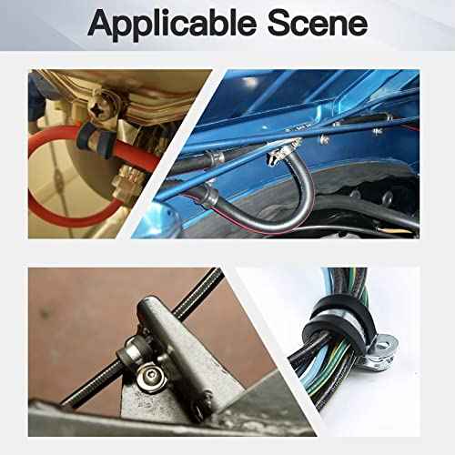 20Pcs 5/8 Inch Stainless Steel Cable Clamps, Rubber Cushioned Insulated Pipe Clamp R-type Metal Wire Clamp for Tube, Hose