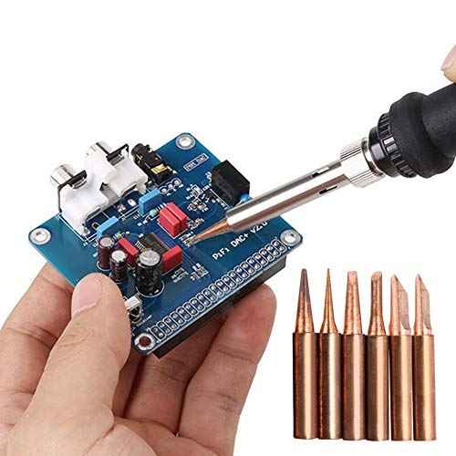 Yakamoz 12Pcs Soldering Tips Kit 900M Lead-Free Copper Solder Iron Tip Welding Tool Replacement Accessories for Hakko, Radio Shack, TENMA, ATTEN, Quick, Aoyue, Yihua Solder Station (6 Different Shape)