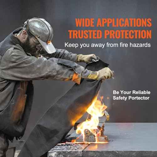 VEVOR Carbon Felt Welding Blanket 4 Pack, 37" x 36" Flame Retardant Welding Blanket, Up To 1800¡ÆF Heat Resistant Blanket Set, Cuttable Carbon Fiber Fire Retardant Insulation Welding Mat Pad