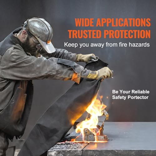 VEVOR Carbon Felt Welding Blanket 4 Pack, 37" x 36" Flame Retardant Welding Blanket, Up To 1800¡ÆF Heat Resistant Blanket Set, Cuttable Carbon Fiber Fire Retardant Insulation Welding Mat Pad