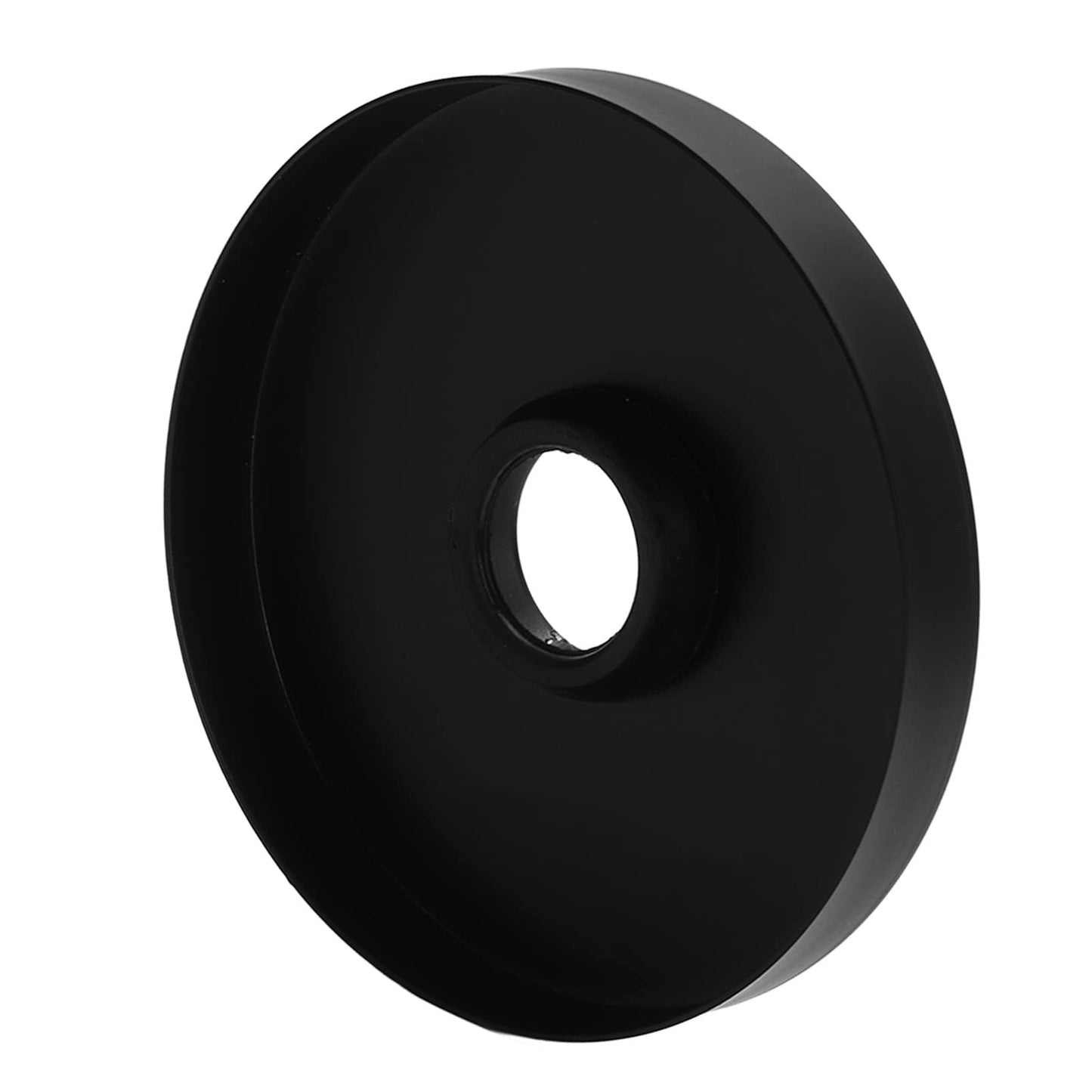 Circle Shower Arm Escutcheon Plate, Modernizing Bathroom Modern Shower Arm Flange Stainless Steel Durable Large Diameter Decorative for Replacement (Black)