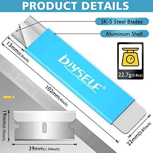 DIYSELF Box Cutters, 12 Pack Box Cutter Retractable, Box Cutters Knife with Single Edge Razor Blade, Utility Knife All Metal Shell, Letter Opener for Packages, Boxes, and Paper