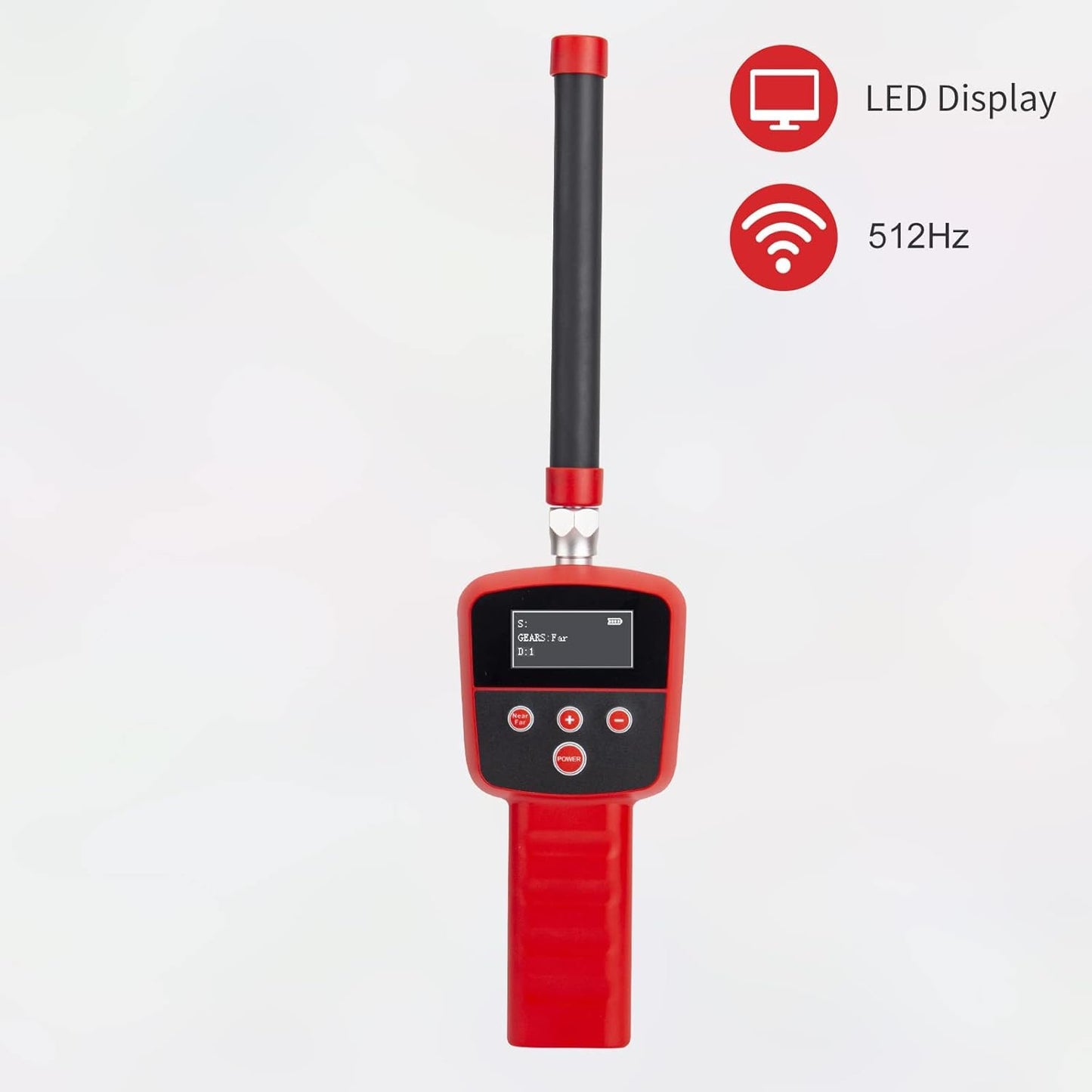 512HZ Pipe Locator Receiver Underground Pipeline Tester Locator,Sewer Inspection Receiver for Sewer Camera LED Display Pipe Inspection Locator for Exploration