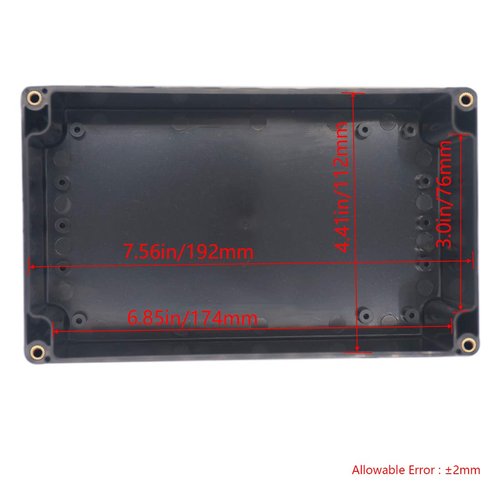 Otdorpatio Project Box ABS Plastic Black Electrical Boxes IP65 Waterproof DIY Electronic Junction Box Power Enclosure 7.87 x4.72 x2.95 inch (200x120x75 mm)