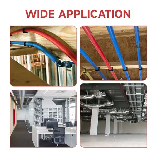 (Pack of 50) EFIELD 1/2-inch Black Color Half Clamp Fixture, J-Hook with Nail For 1/2" PEX Tubing/Pipe Support,(PPSU1807019)