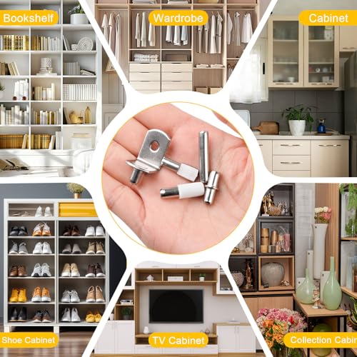 Okxiri Silver 124-Piece Shelf Pegs Kit with 5 Styles for Cabinets & Shelves