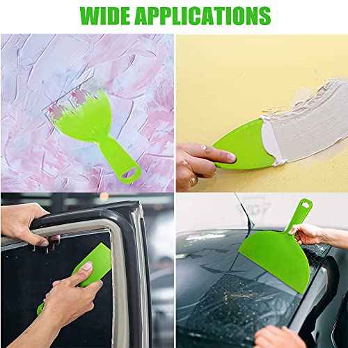 Utoolmart Putty Knife 10" Putty Scraper Large Size Flexible Paint Scraper Tool for Spackling, Wallpaper Scraper Plastic Spreader, Spatula Scraper, Spackle Tools Green 2Pcs