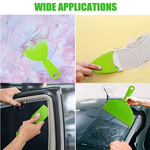 Utoolmart Putty Knife 10" Putty Scraper Large Size Flexible Paint Scraper Tool for Spackling, Wallpaper Scraper Plastic Spreader, Spatula Scraper, Spackle Tools Green 2Pcs