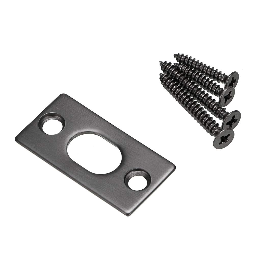 Sumnacon 2Pcs 6 Inch Door Bolts - Stainless Steel Concealed Security French Door Locks with Hardwares, Metal Flush Latch Bolts for Composite Wood Double Dummy Door, Black