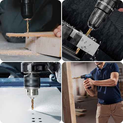 Luckyway 1/16" Cobalt Drill Bit (20 Pcs), Jobber Length Twist Drill Bit Set for Hard Metal, Stainless Steel, Cast Iron, Wood and Plastic, with Storage Case