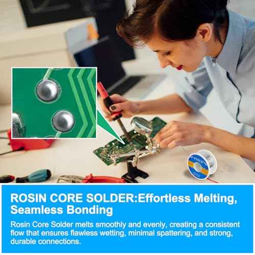 60/40 Tin Lead Rosin Core Solder Wire for Electrical Soldering, 0.032" 1.76 oz (0.8 mm 50 g)