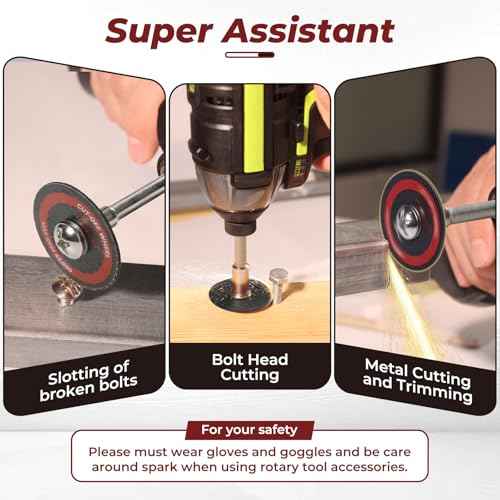 10 Pack 1.5" Cut Off Wheels with 2 Shank(1/4" Mandrel+1/8" Mandrel),Fiberglass Reinforced Rotary Tool Cutting Disc Set