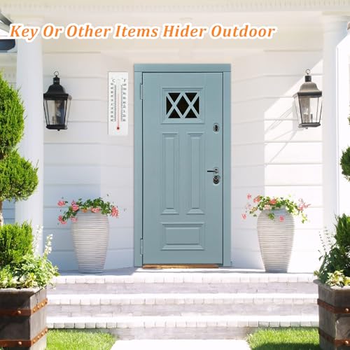 Dexspoeny Thermometer Key Lock Box - Waterproof Outdoor Hidden Safe for Keys & Valuables (1PCS)