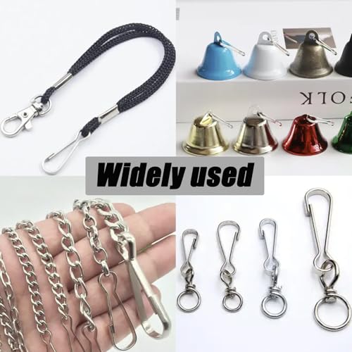25mm Stainless Steel Spring Snap Hooks - 100 Pack, Durable & Rust-Resistant