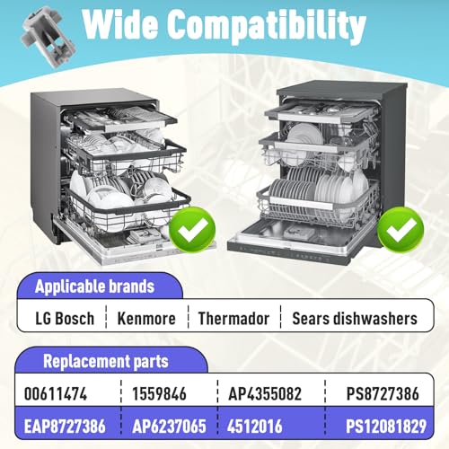 MEG64438801 2Pcs Dishwasher Rack Fixing Clips Compatible with LG & More