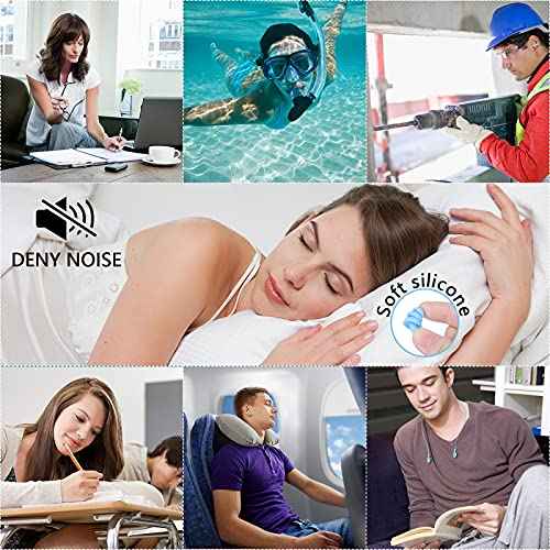 oise Cancelling Ear Plugs with Cords 4 Pairs, Noise Reduction Soft Silicone Earplugs Waterproof Reusable Earplugs for Sleeping, Snoring, Swimming, Study£¬High Fidelity Earplugs