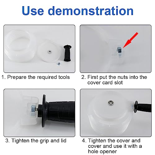 EMVANV Hole Saw Dust Bowl with Handle,Drill Dust Collector Rubber Scalable Dust Cover Collector for Ceiling Cutting Work and Other Drilling Works(Size:125mm)