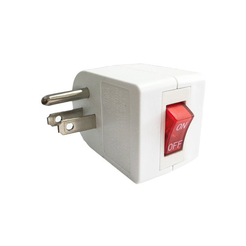 oviitech 3 Pack Grounded Outlet Wall Tap Adapter with On/Off Power Switch,Single Outlet with Switch in White