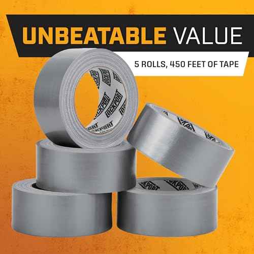 Lockport 5 Pack Duct Tape Heavy Duty Waterproof, Strong Adhesive Silver Duct Tape Bulk for Indoor Outdoor Repairs, Tear by Hand - 30 Yards x 2 Inch