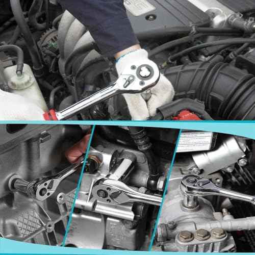 Utoolmart 1/4" Drive Socket Set, Metric Socket 10pcs Sets, 6-Point Shallow Socket Set, 4mm, 5mm, 6mm, 7mm, 8mm, 9mm, 10mm, 11mm, 12mm, 13mm, Cr-V