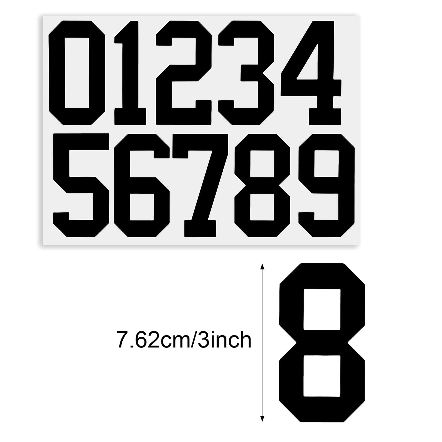 TaoBary 8 Sheets Mailbox Numbers Stickers Waterproof Vinyl Number Stickers Self Adhesive 0-9 Vinyl Decals for Car/Home/Residence(3 Inch,Black)