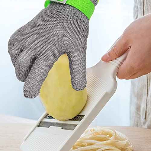 Level 9 Cut Resistant Kitchen Glove,Food Grade,Machine Washable,Stainless Steel Wire Metal Mesh Safety Work Glove for Mandolin,Meat Cutting,Oyster Shucking,and Wood Working (Large)