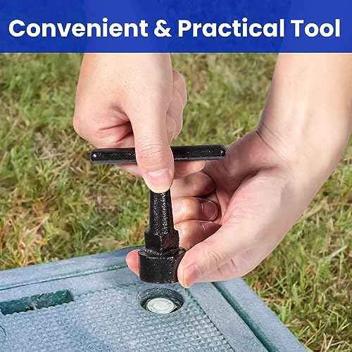 Enhon Curb Box Wrench for Pentagon Curb Boxes, Water Meter Wrench for Penta Socket, T Handle Penta Tool, Water Valve Shut Off Tool (1 Pack,Black)