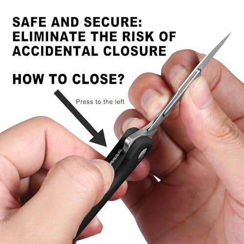 MINI-FREE-WOLF Scalpel Folding Knife with 5 Replacement Blades #24, EDC DIY Tool Small Pocket Knife for Men, Black Compact