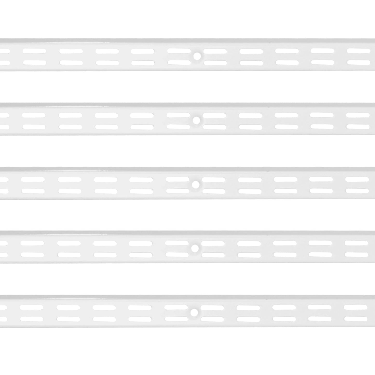 VEVOR Shelf Pilaster, 60-inch 5 Pack, Dual Track Upright Wall Shelving System, Heavy Duty Support System Twin Slot Shelf Rails, 25 Screws, Suitable for Cabinet Closet Organization Storage, Silver