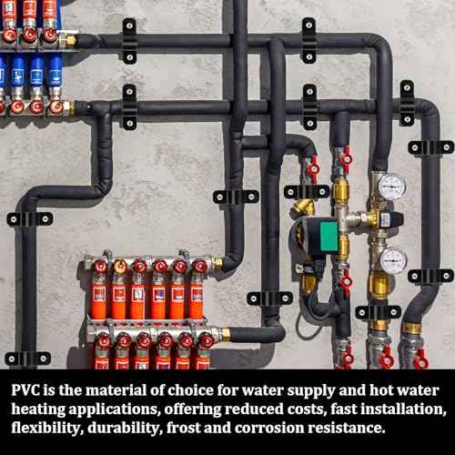 25 Pack 1/2 Inch Pipe Supports Suspension Clamp Pipe 2 Hole Mount Pipes Clamps PVC Pipes Strap Clips Conduit Strap Clamps Cushioned Heavy Duty Conduit Clips for PEX, Copper, CPVC