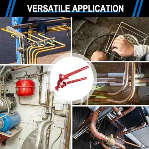 3 In 1 Tubing Bender, 0-180 Degrees Tube Bender Manual Pipe Bender Tool for 1/4 5/16 3/8 Inch Copper Aluminum Brass and Thin Steel Pipes(Red)