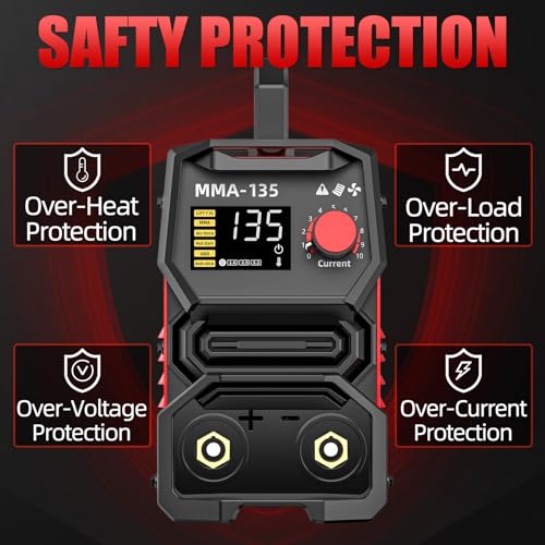 135A Stick Welder, ARC/Lift TIG Welding Machine 110V with Synergic Control, IGBT Inverter Digital Display Portable MMA Welder Machine with Hot Start, Arc force, VRD and Anti-Stick