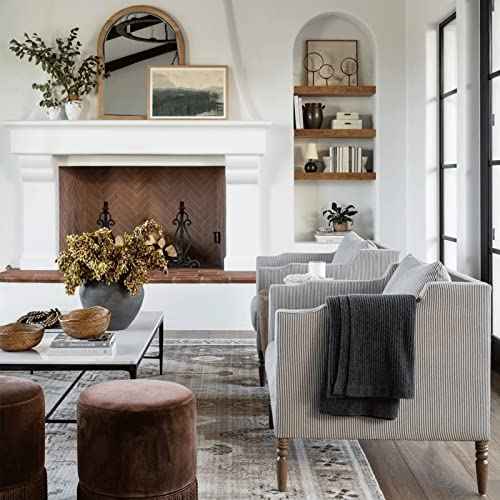 QEEIG Bathroom Floating Shelves for Wall - 15.7" Wall Mounted Shelf Over Toilet Farmhouse Home Decor Display Bookshelf Small 15.7 x 6.7 inch Set of 2, Rustic Brown (008-40BN)