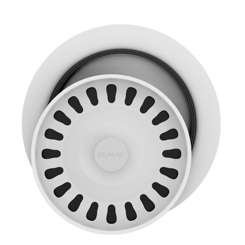 Elkay LKQD35 Polymer 3-1/2" Disposer Flange with Removable Basket Strainer and Rubber Stopper - Black