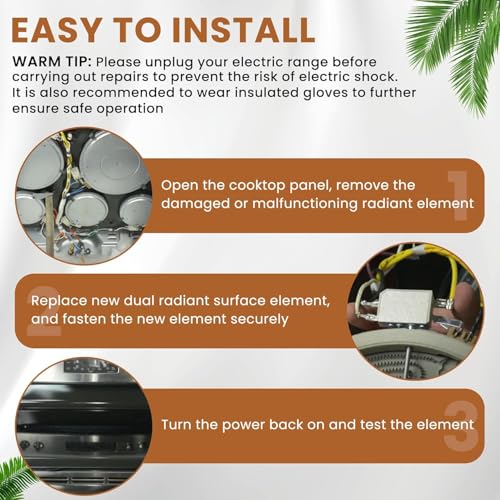 Fetechmate WB30X24111 / WB30T10133 9 In Dual Radiant Element โ 2 Adapters Included