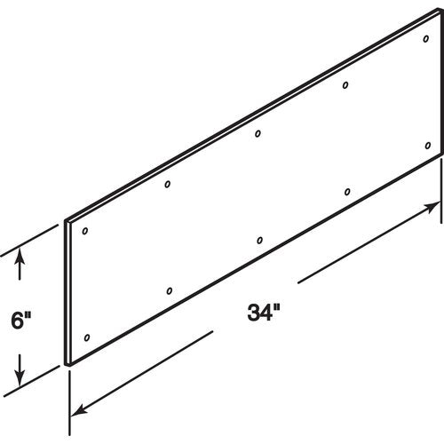 Prime-Line MP4704 6 x 34 in. Solid Brass Kick Plate, Polished Brass Finish (Single Pack)