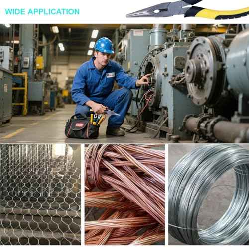 2pcs 6in & 8in Needle Nose Pliers: Paper Clamp Precision, Premium Heavy-Duty CRV Steel, Large Soft Grip with Wire Cutter,Chrome Vanadium Steel Long Nose Cutting Pliers