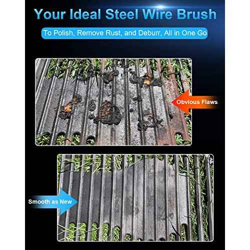 Rocaris 6 Pack Carbon Steel Wire Wheel and Pen Brush Set with 1/4-Inch Hex Shank for Rust Removal, Corrosion and Scrub Surfaces