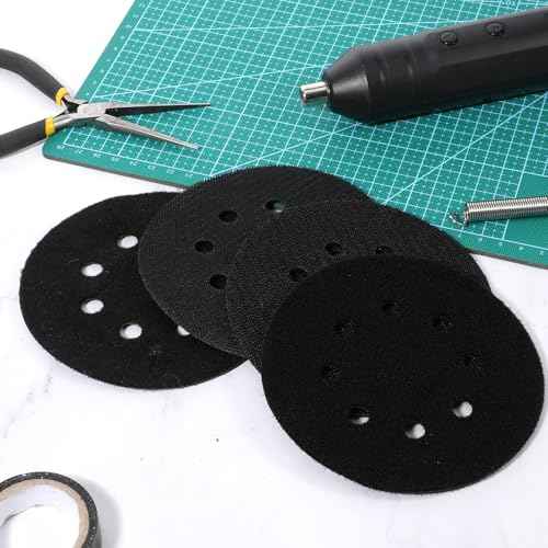 4 Pcs 5 inch 8 Hole Hook and Loop Pad Interface 5¡± Orbital Sander Pad for 5 inch Orbital Sander Multi Hole Pads Protector Extends The Backing pad¢¥s Lifetime for Random Orbitals Sanders Pads