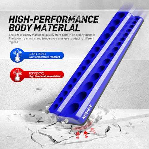 3/8 Inch Magnetic Socket Organizer,2-Pack Metric &SAE Sockets Holder Set 3/8" Drive Socket Trays, Holds 56 Pcs Standard and Deep Size Sockets(Socket not Included)