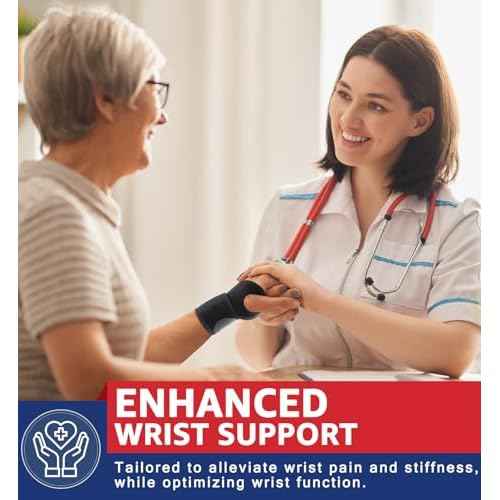 HiRui 2 Pack Wrist Brace Wrist Wraps for Carpal Tunnel Arthritis Tendonitis Sprains Pain Relief, Wrist Compression Straps for Workout Sports, Day & Night Support Adjustable Fits All (Black)