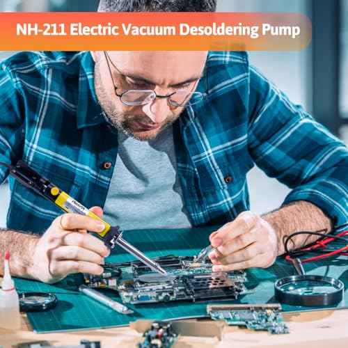 Noah 2-in-1 Desoldering Soldering Iron Solder Sucker Desoldering Pump, Solder Sucker & Iron, Portable Desoldering Tool for Precision Solder Removal,Black