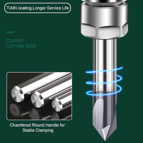 ASNOMY 4Pcs Carbide Chamfer End Mill V Groove Router Bit 60 Degree and 90 Degree, 3 Flutes CNC Milling Cutter V Bits for Carving and Engraving