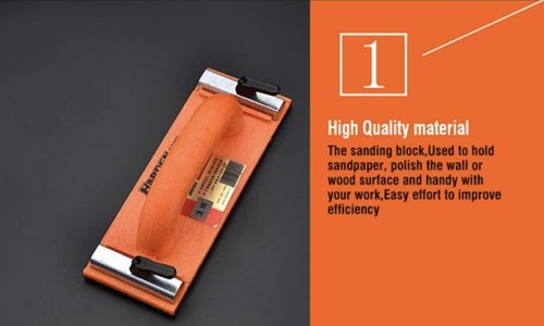 Edward Tools Hand Sander with Sandpaper Clamp - For Drywall, Wood, Floor - 9 1/4” x 3 1/4”’ - Ergo Contour Handle - Uses Standard 11 1/4” Sandpaper