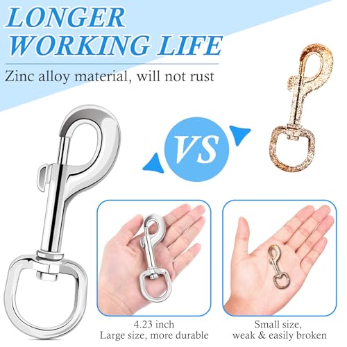 ERKOON 2 Pack Heavy Duty Zinc Alloy Swivel Eye Bolt Snap Hooks 4.23 Inch 220Lbs Load