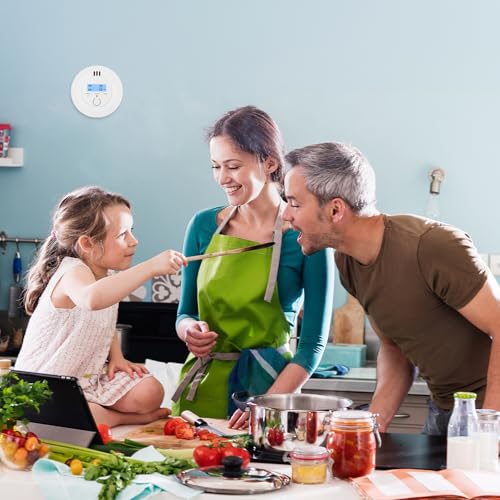 3-Pack Carbon Monoxide Detector,Mini CO Alarm Battery Powered with Digital LCD Display,Test-Silence Button,Portable Carbon Monoxide Alarm with LED Lights for Home, Travel